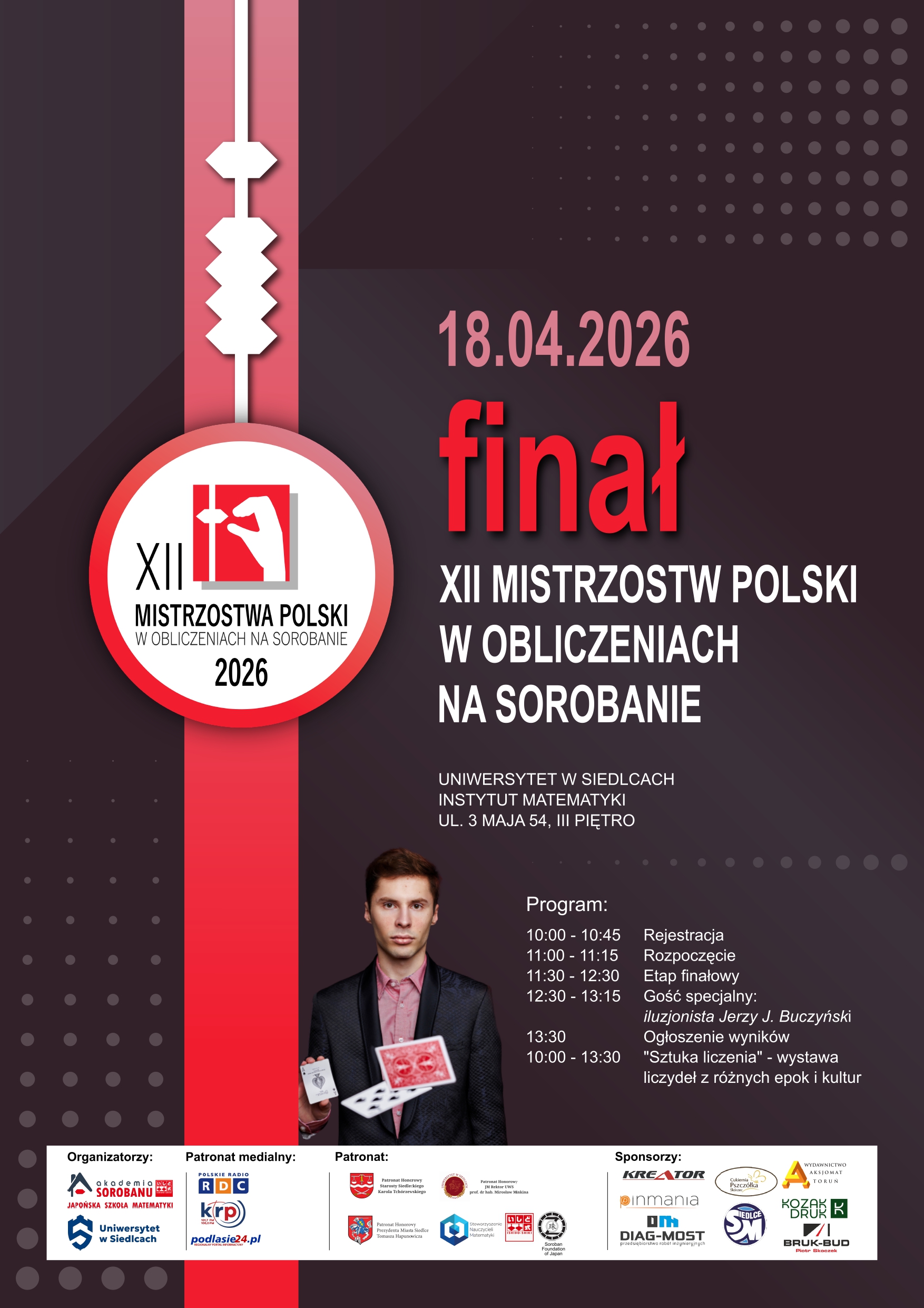 Plakat promujący finał Mistrzostw Polski w obliczeniach na Sorobanie