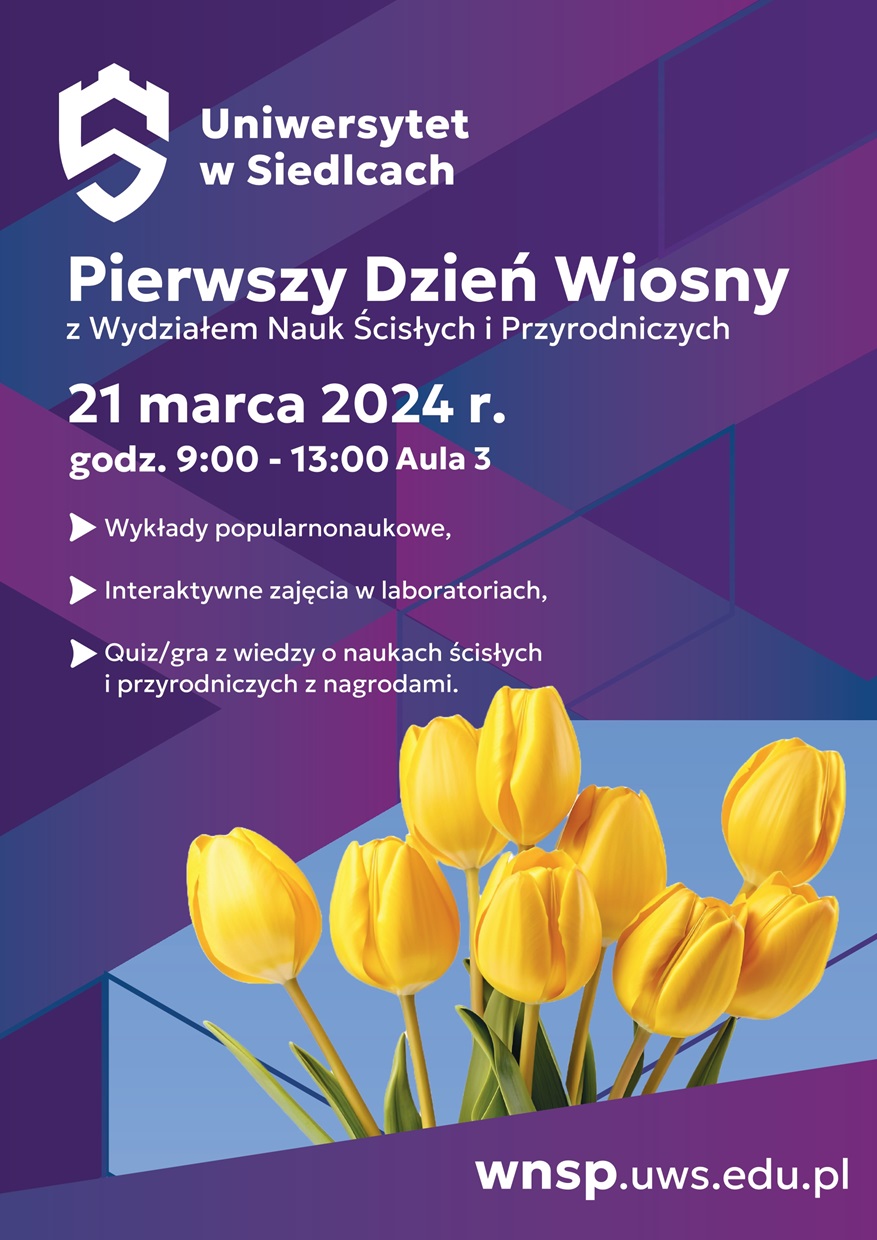Plakat promujący pierwszy dzień wiosny z WNSP