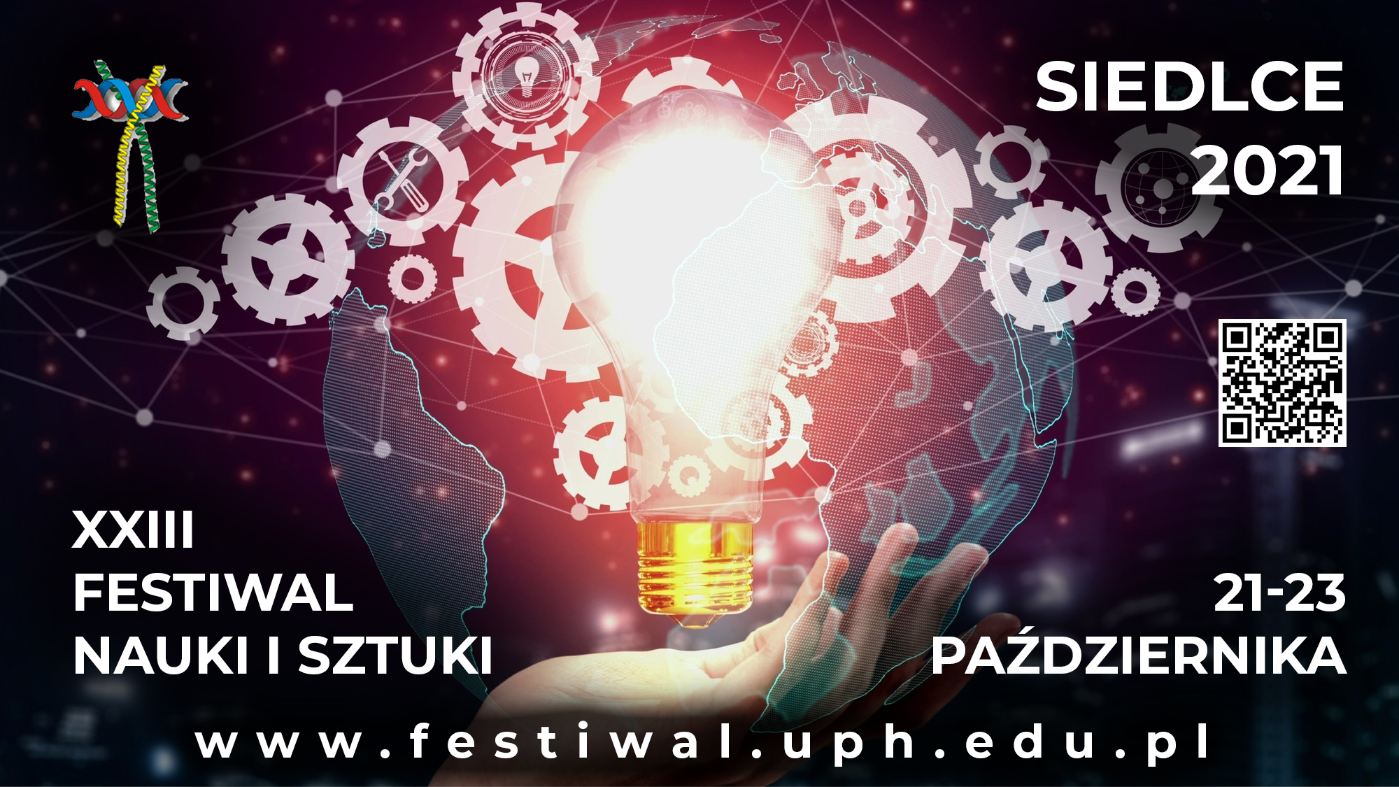 plakat promujący festiwal nauki i sztuki - 2021